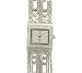 Bracelet Watches - Peugeot ladies silvertone jewelery chain bracelet watch, with square silvertone dial and Swarovski crystal accent bezel. Self adjustable clasp