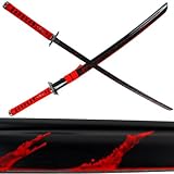 Best Quality Carbon Steel Ninja Katana Black w/ Blood Splash 40 inches