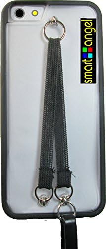 New Iphone 6 Pu+pc Case with Duo Neck & Hand Straps - Black Pu Bumper with Transparent Back Pc