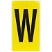 Brady 1570-W,  15 Series Number & Letter Card, 9" Height x 5" Width, Black on Yellow, Legend "W"  (1 per Order)