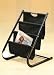 Modern Contemporary Style Black Metal and Cloth Magazine Rack