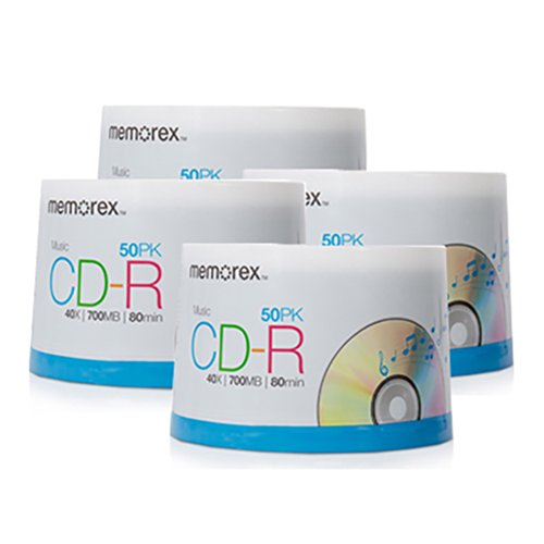 Memorex CD-R 80 Min Multipack 4 - 50 Pack Spindles, 200 discs total