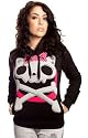 Criminal Damage Cat & Crossbone Print Hoodie (Black/Pink)
