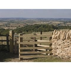 Refurbished Gate and Dry Stone Wall on the Cotswold Way Footpath, the Cotswolds, England vON David Hughes, 61x46