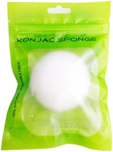 Konjac Sponge - Original - Facial Sponge, 100%natural Original Pure Facial Sponge for All Skin Type (Circular White)