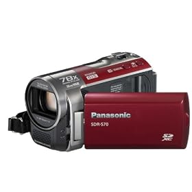 Panasonic SDR-S70 Camcorder - Red (SD Card, x78 Enhanced Optical Zoom, Wide Angle Lens)