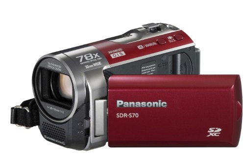 Panasonic SDR-S70 Camcorder - Red (SD Card, x78 