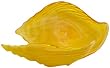 Colorful Art Glass Large Yellow Seashell Bowl 14"L x 9.25"W