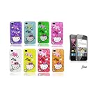 Cute 3D Hello Kitty Silicone case for iPhone 4 / 4S Heart in 8 Colors with 2x LCD Screen Protector FREE!by tMate Cases