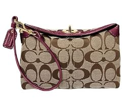 Coach Signature Capacity Wristlet Purse Bag Case 41182 Plum
