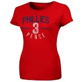 MLB Majestic Hunter Pence Philadelphia Phillies #3 Ladies Trophy Man T-Shirt - Red (Large)