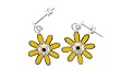 Sterling Silver Yellow Flower Earrings