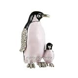 Penguin With Baby Jewelry Trinket Box Bejeweled