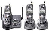 Panasonic Refurb KXTG5653BP 5.8GHz Cordless Phone,3 Handset, 1x3,Digital Answering Device,Black
