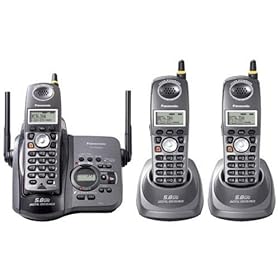 Panasonic Refurb KXTG5653BP 5.8GHz Cordless Phone,3 Handset, 1x3,Digital Answering Device,Black
