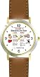 Habit 7 - Sharpen the Saw (English Text) - DELUXE TWO-TONE WATCH from THE 7 HABITS - WATCH COLLECTION BY WATCHBUDDY&reg; - Arabic Numbers - Brown Leather Strap-Size-Children's Size-Small ( Boy's Size & Girl's Size )