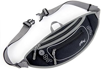 OUTDOORCHASER Running Jogging Waist Pack Fitness Pouch Bag Water Resistance Pack Belly Waist Bum Bag (Black)