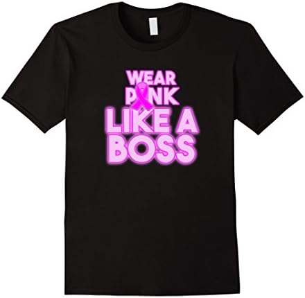 Men's Wear Pink Like A Boss Breast Cancer Awareness Shirt Small Black