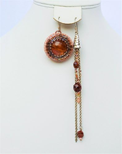 Pink Quartz Earrings Extra long beaded long chain