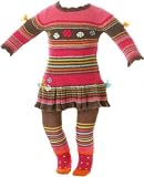: Deux Par Deux Stripped Knitted Dress and Tight Set
