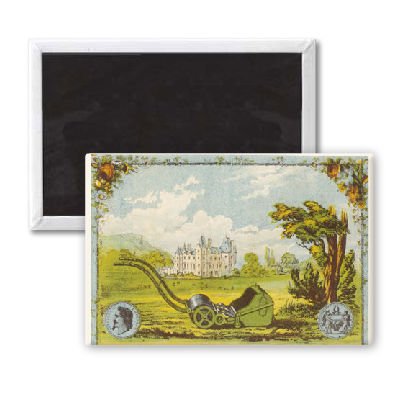 GARDENS/LAWNMOWER 1877 - 3x2 inch Fridge Magnet - large magnetic button - Magnet