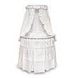Badger Basket Elegance Round Baby Bassinet, White with White Eyelet