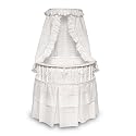 Badger Basket Elegance Round Baby Bassinet, White with White Eyelet