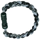 Titanium Ionic Braided Wristband - Black/Silver