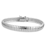 Sterling Silver Satin Soft Bangle Bracelet 7"