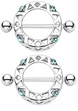 Body AccentzTM Nipple Ring Aztec bar body Jewelry Pair
