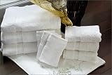 Inter Collection White Wash Cloth Towel 13in x 13in 100% Plush Combed Cotton