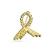 Bling Jewelry Gold Plated Rhinestone Breast Cancer Pink Ribbon Lapel Pin