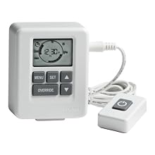 Leviton LT113-10W 1000-Watt Advanced Digital Plug-In Timer, 6-Foot Tethered Remote, Grounded Plug, Receptacle, Auto Daylight Savings Adjustment, White
