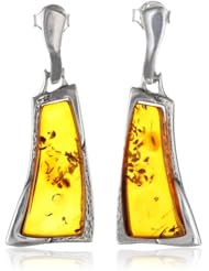 Sterling Silver Honey Amber Medium Earrings