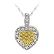 Sterling SilverYellow-Diamond Heart Pendant Necklace