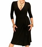 Blue Banana Black Elegant Slinky Wrap Dress