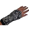 schwarz wei� Stulpen Fleece / Jersey Stulpe Pulsw�rmer Armstulpe Filz