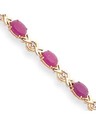 14k Gold Ruby & Diamond Bracelet