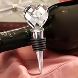 Chrome Bottle Stopper with Crystal Heart Design
