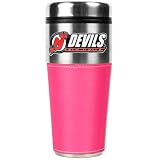 New Jersey Devils NHL 16oz Travel Tumbler with Pink Sleeve