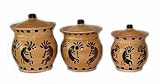 3 Southwestern KOKOPELLI canisters jars SET kitchen NEW