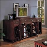 Lewisbury Three Piece TV Stand Set in Warm Walnut
