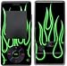 Green Neon Flames Design Protective Skin Decal Faceplate for LG Chocolate VX8500 Cell Phones
