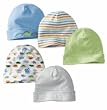 Gerber Boys' Assorted 5Pack Cap Set - 0-6 Months