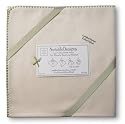SwaddleDesigns Organic Ultimate Receiving Blanket - Natural with Sage Trim