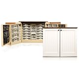 Original Scrapbox Minibox Vanilla Beadboard Scrapbooking Craft Armoire Desk ~ Scrapbox