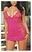 Dreamgirl Women's Plus Size Secret Lover Halter Babydoll, Hot Pink, 1X/2X