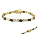 18k Gold over Silver Genuine Sapphire X and O Bracelet