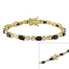 18k Gold over Sterling Silve Sapphire and CZ X & O Tennis Bracelet