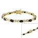 18k Gold over Sterling Silve Sapphire and CZ X & O Tennis Bracelet